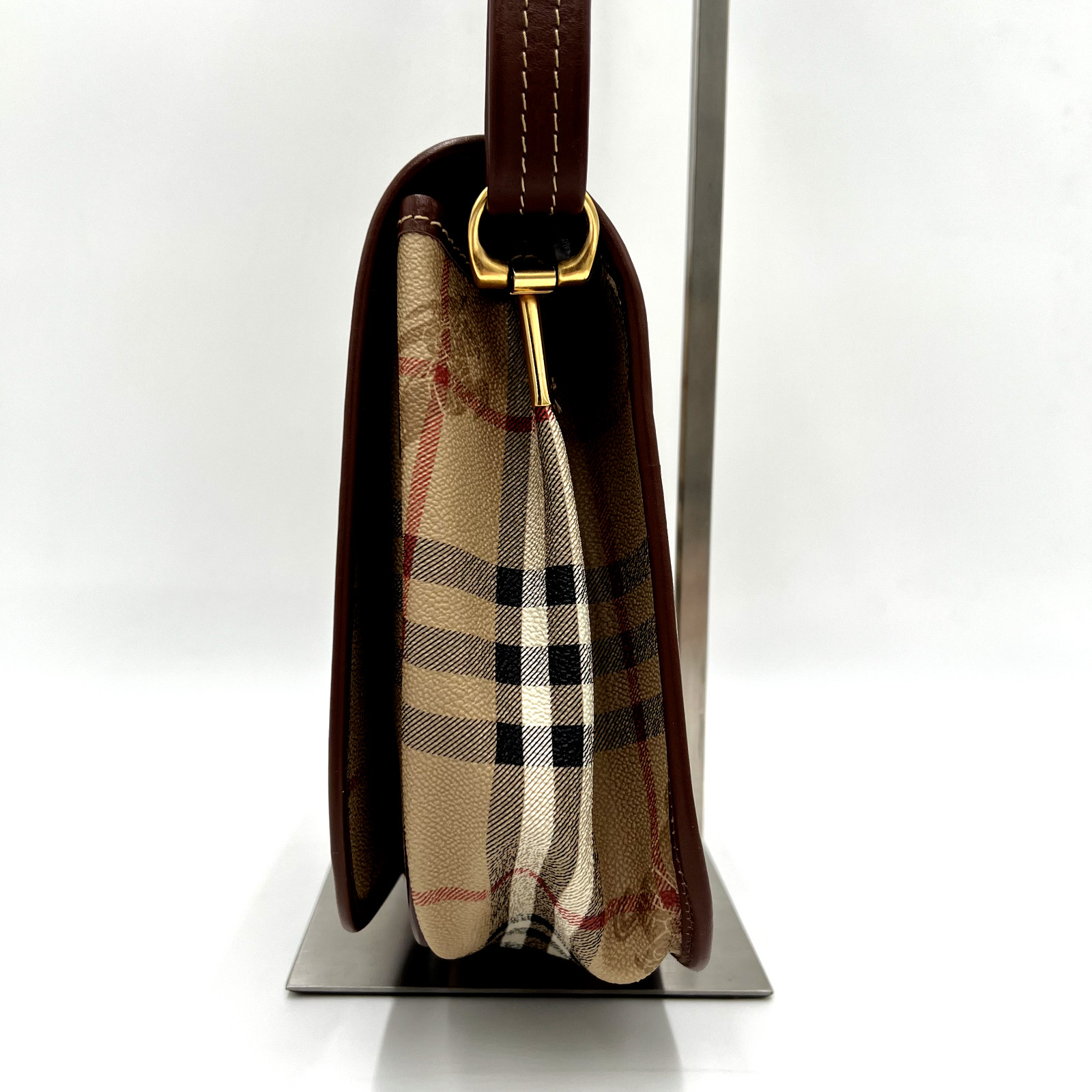 Vintage BURBERRY Crossbody Bag Shoulder Bag Haymarket Nova Check Made in England image 6