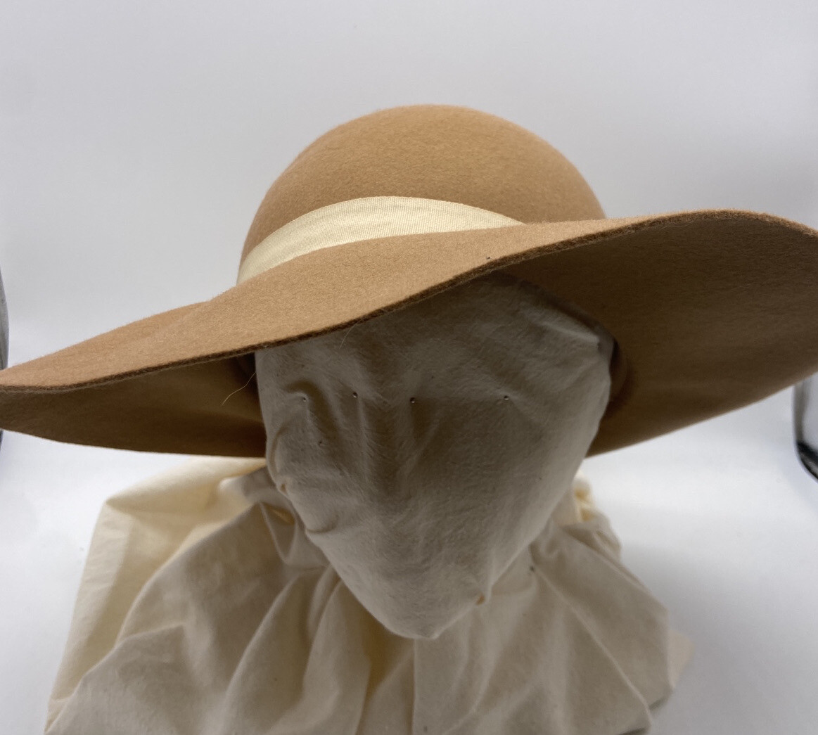 Wide Brim Floppy 100% Wool Hat Camel Brown Boho | eBay display picture 1
