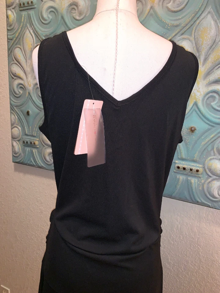 Nuevo con etiquetas Vestido para mujer BANDOLINO tachonado negro ajustado sin mangas talla grande Foto 4 de 4