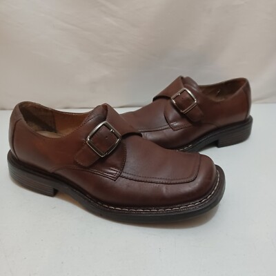 London Underground Bower Brown Leather Monk Strap Buckle Shoes‎ Men Size 12 Bower Mid Brown Suede Monkstrap main image 3