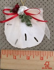 Beach Themed Sand Dollar Christmas Ornament - 3" Across - Great Gift