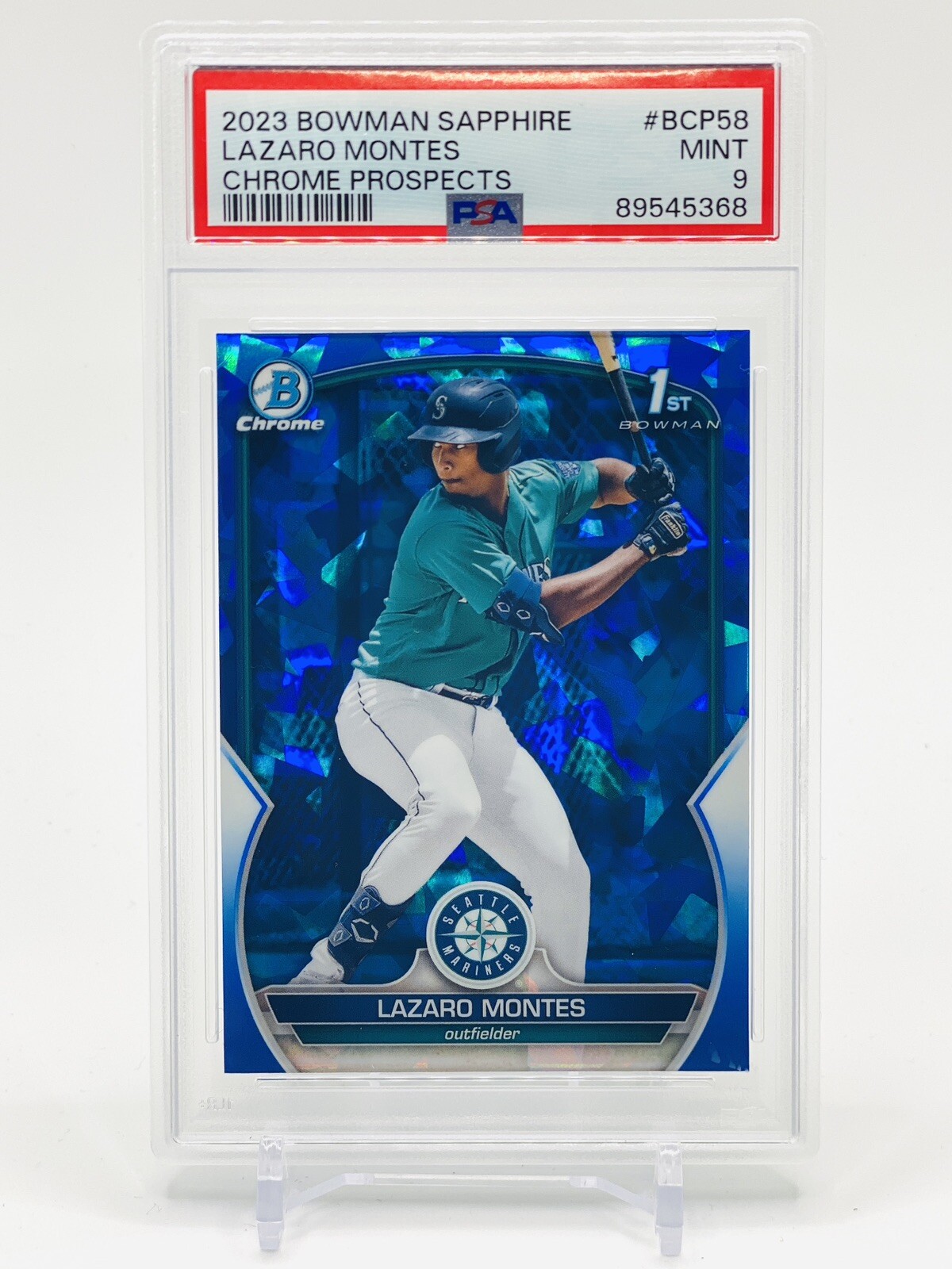 LAZARO MONTES SP 1st Bowman Sapphire 2023 Bowman Sapphire PSA 9 MINT Mariners