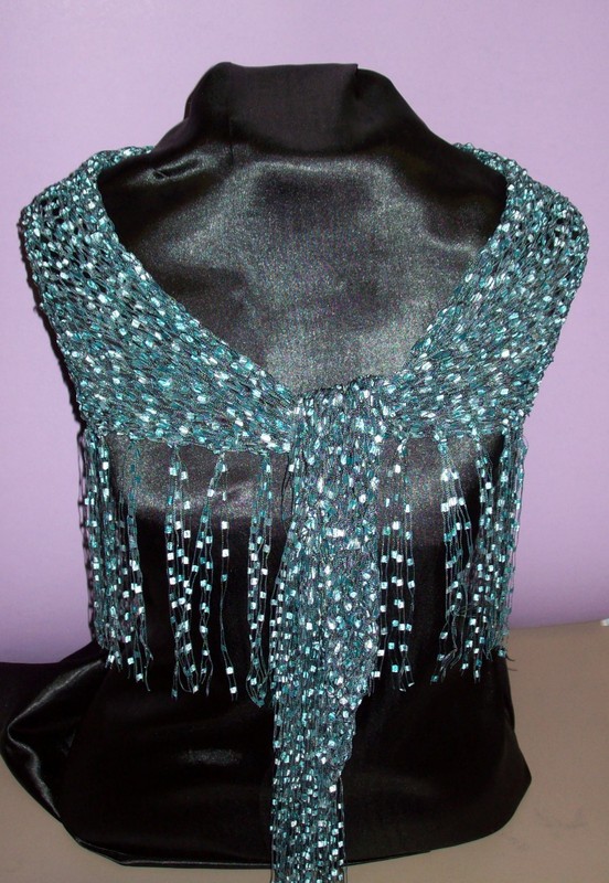 Dressy Shawlette - Blues - Shawl -  Perfect for Parties and the Holidays!!!