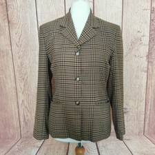 Ellen Tracy Size 10 Brown Tweed Blazer Jacket