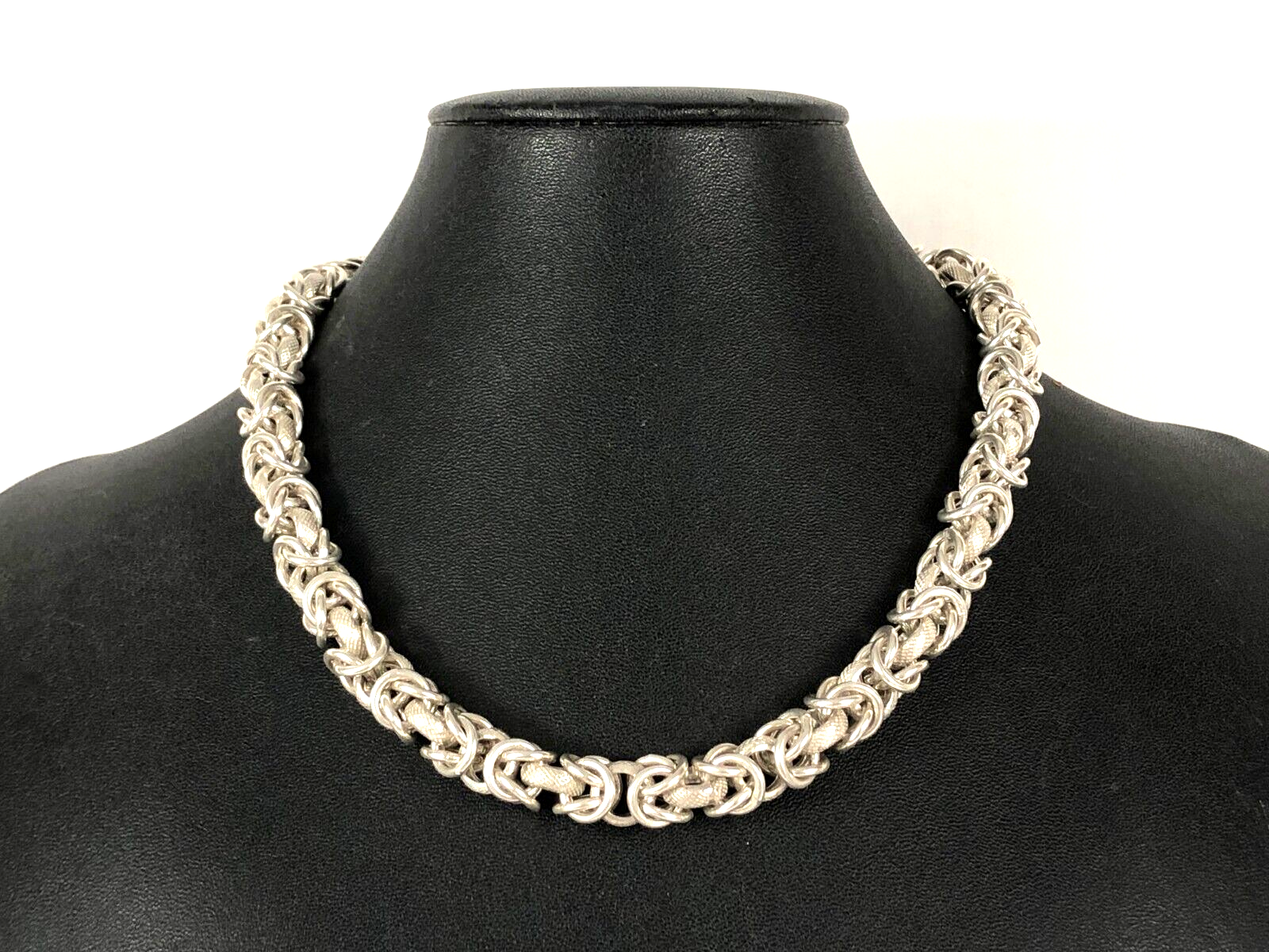 Bold Byzantine Necklace in Sterling Silver 925, 18.25