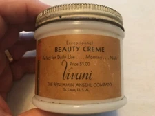 VIVANI Beauty Creme Vintage Milk Glass Jar, Ansehl Co., St. Louis, Mo.