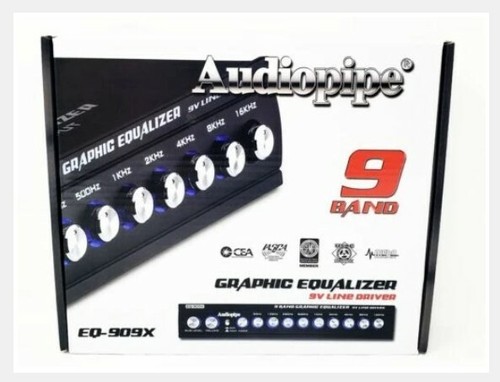 Audiopipe 7-Band Parametric Equalizer With 9V Line Driver – Front/Rear/Sub Outputs, LED Display & Knobs