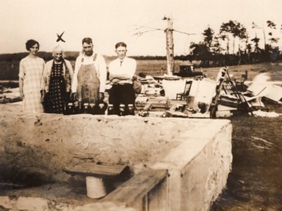 Ohio bei Sandusky Tornado Bertha Wagners Hausruine altes Foto 1926