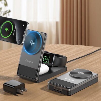 3 in 1 Wireless Charging Station Fast Charger for Apple iPhone 16/15/15 Pro/14