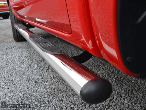 Side Bars + White LEDS To Fit Mazda BT-50 2012 - 2016 Steps Tubes Running Board - Picture 2 of 11