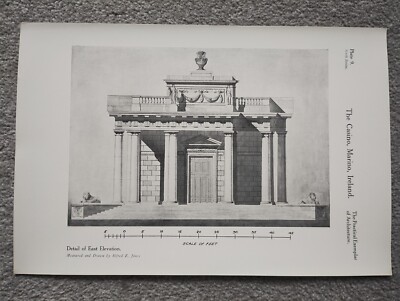 The Casino, Marino, Irland - Eastern Elevation - Antique Print - 1928