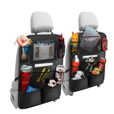 Black Oxford Fabric Car Backseat Storage Caddy, 25 x 19 Inches, 9 Compartment...