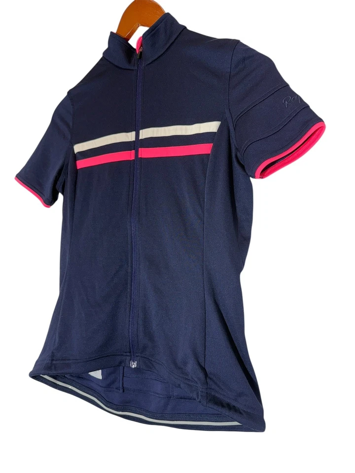 Camiseta deportiva de ciclismo Rapha Brevet manga corta mezcla de lana merino azul marino con cremallera pequeña para mujer Foto 2 de 4