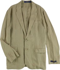 Ralph Lauren Mens Modern Linen Suit Two Button Blazer Jacket, beigekhaki, 40