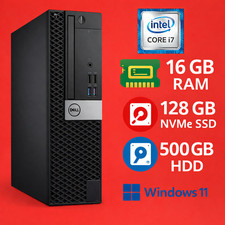 Dell OptiPlex 7040 SFF Desktop | Intel Core i7 | 16GB RAM | 128GB SSD + 500GB HD