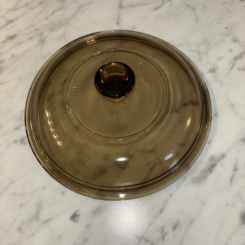 Amber Pyrex Replacement Lid V-1.5 C 7 1/2" for 1.5L Corning Visions Dish Glass