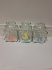 Vintage Nursery Glass Jars, Elephant, Duck, Pony