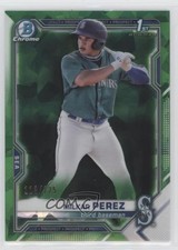 2021 Bowman Chrome Sapphire Prospects Green Refractor 113/125 Milkar Perez 03nz