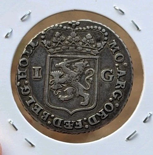 Dutch Netherlands 1 Gulden 1793 Standing Pallas HOLLAND Silver Coin_b603