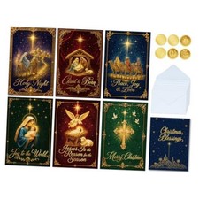 24 Pack Boxed Religious Nativity Christmas Cards with Envelopes