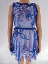 Dance Costume Curtain Call E1039 Blue Small Child Ballet Sequin Lyrical Lace Fl