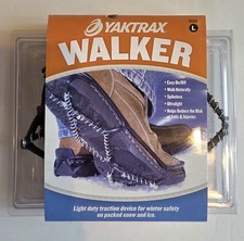 Yaktrax Walker Ice Snow Traction Cleats Slip On Black Size LARGE