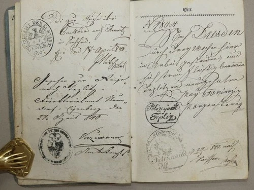 Libro escursionistico passaporto sellaio Svizzera Aarau passport - manoscritto polizia 1839 - Foto 12 di 12