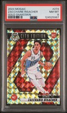 PSA 8 2024-25 Mosaic Zaccharie Risacher Gold Snakeskin Rookie /8 Hawks RC