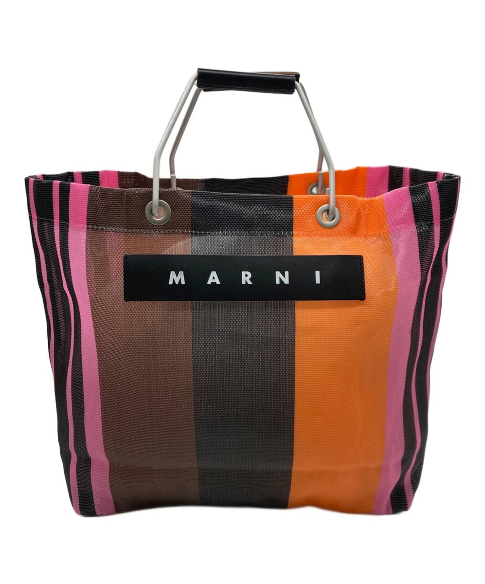 MARNI MARNI MARKET STRIPE BAG Pink x Black | eBay