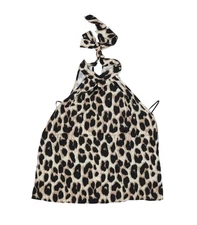 Shein Halter Top Womens Medium Leopard Print Tie Neck Sleeveless Blouse Cheetah