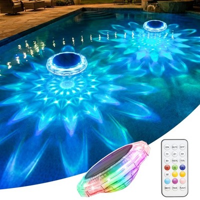 APONUO Solar Pool Lights,IP68 Floating Pool Lights,Pool Solar Lights 1 Pack
