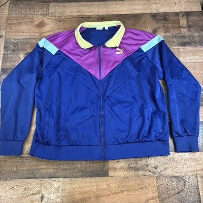 PUMA Mens Track Jacket 3XL XXXL  Iconic MCS Purple Blue Full Zip Retro