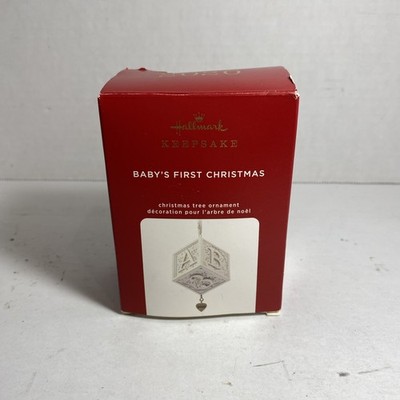 2020 Hallmark Keepsake Ornament Baby's First Christmas Porcelain Block 2''