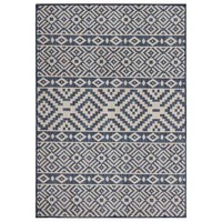Outdoor-Teppich Flachgewebe 200X280 Cm Blau Gestreift