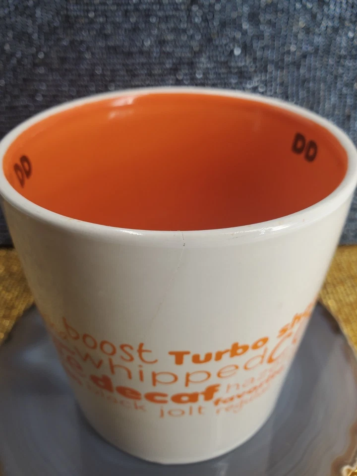 Dunkin Donuts Coffee Mug Tea Cup Ceramic 2011 DD 12 Oz. Orange (C18) - Image 4 of 4