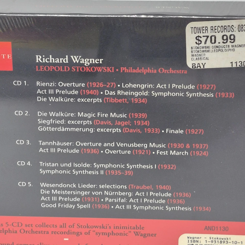Wagner Leopold Stokowski Philadelphia Orchestra 5-CD Box Set Andante NEW - Image 3 of 4
