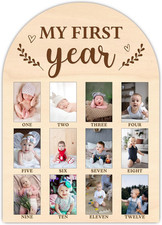 My First Year Milestone Photo Board Baby Milestone Signs 12 Months Wooden Gender