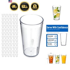 Plastic Tumbler Stackable Clear 12 Ounces Set of 24 for Cold Drinks