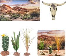 Terrarium Background Decoration 35 X 17 Inches Reptile Habitat Background Blue S