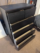MALM Chest of 6 drawers, IKEA, black 