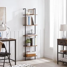 HOOBRO Bookshelf Bookcase Display Shelf DIY Ladder Shelf Wooden Wall Mounted