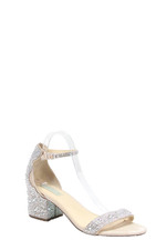 Betsey Johnson Womens Embellished Ankle Strap Sandals Silver Size 10