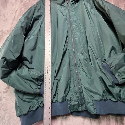 Holloway Mens 6XT Green Nylon Fleece Lined Full Zip Bomber Jacket Big & Tall image 4