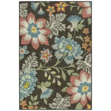 Mainstays Farmhouse Oversized Floral Gray Multicolor Indoor Accent Rug