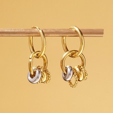 Fashion Women 18k Gold Plated Rings Hoops Huggie Earring Stud Drop Dangle