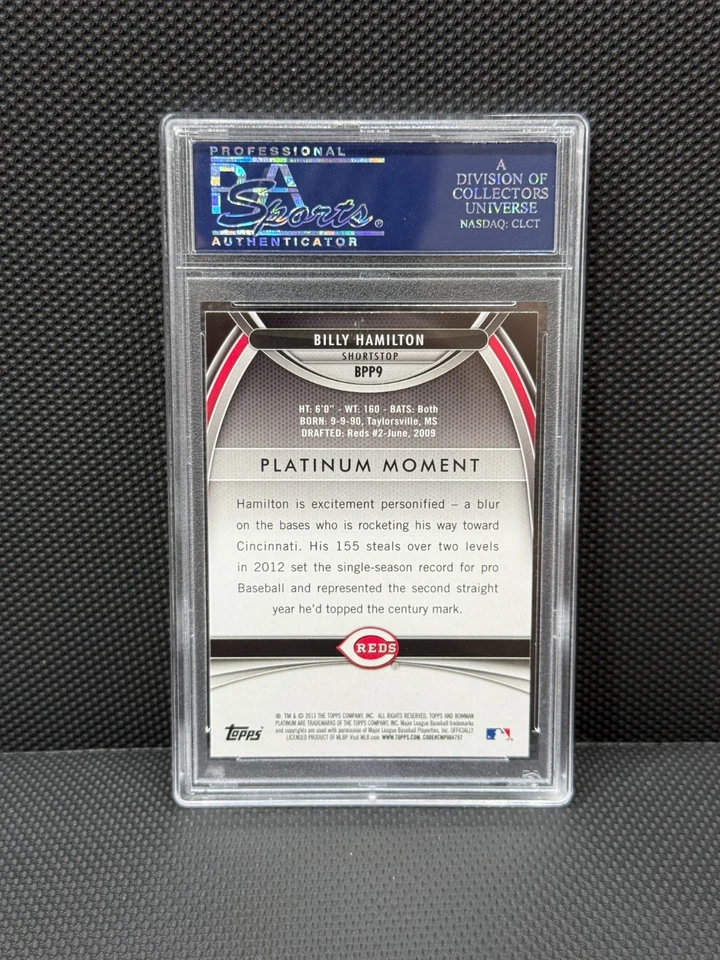 2013 Bowman Platinum Prospects Billy Hamilton PSA 10 #BPP9 Reds Gem Mint - Image 2 of 2