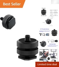 Universal Camera Hot Shoe to Tripod Screw Adapter - Compatible with Major Brands