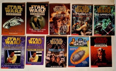 Lot of 10 Star Wars PB Books Missions Jedi Apprentice Ep 1 Adventures  Prophets+