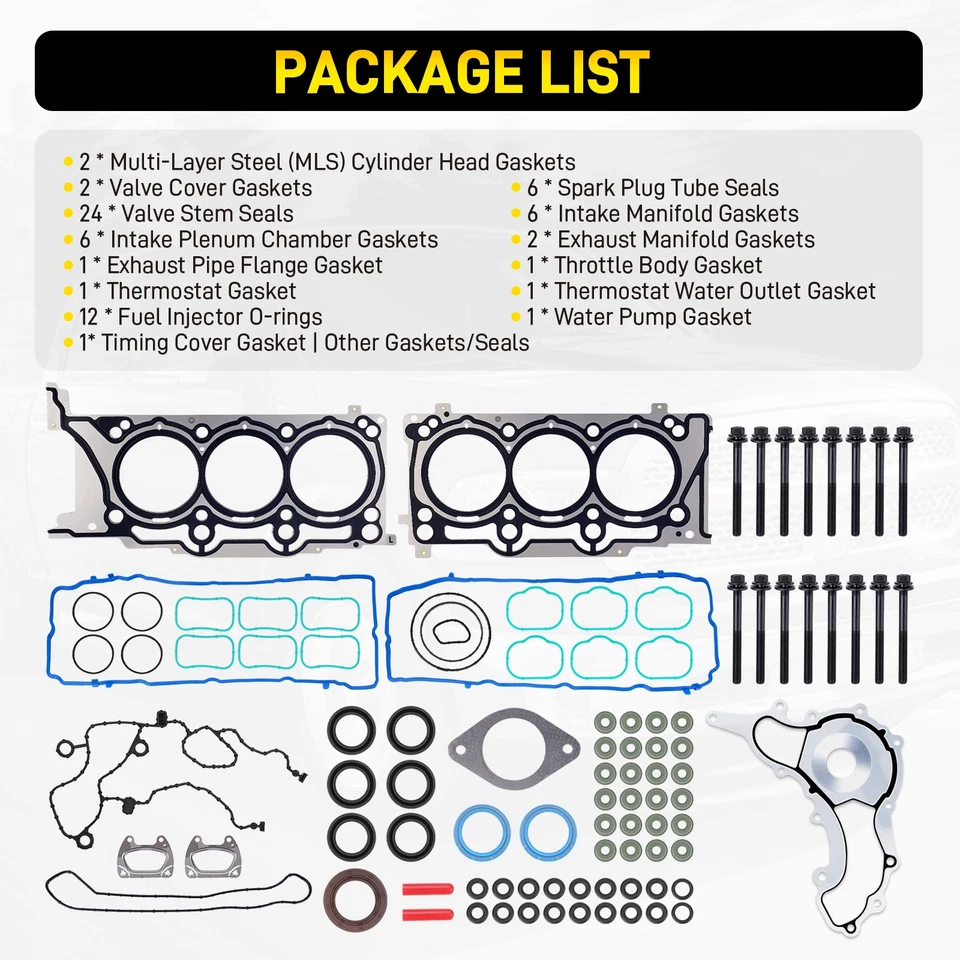 Conjunto de junta de cabeça para Chrysler 200 300 Town Country Jeep Wrangler Dodge Ram 3.6L - Imagem 4 de 4