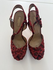 Red Leopard Print Aquazzura Platform Heels Size 6